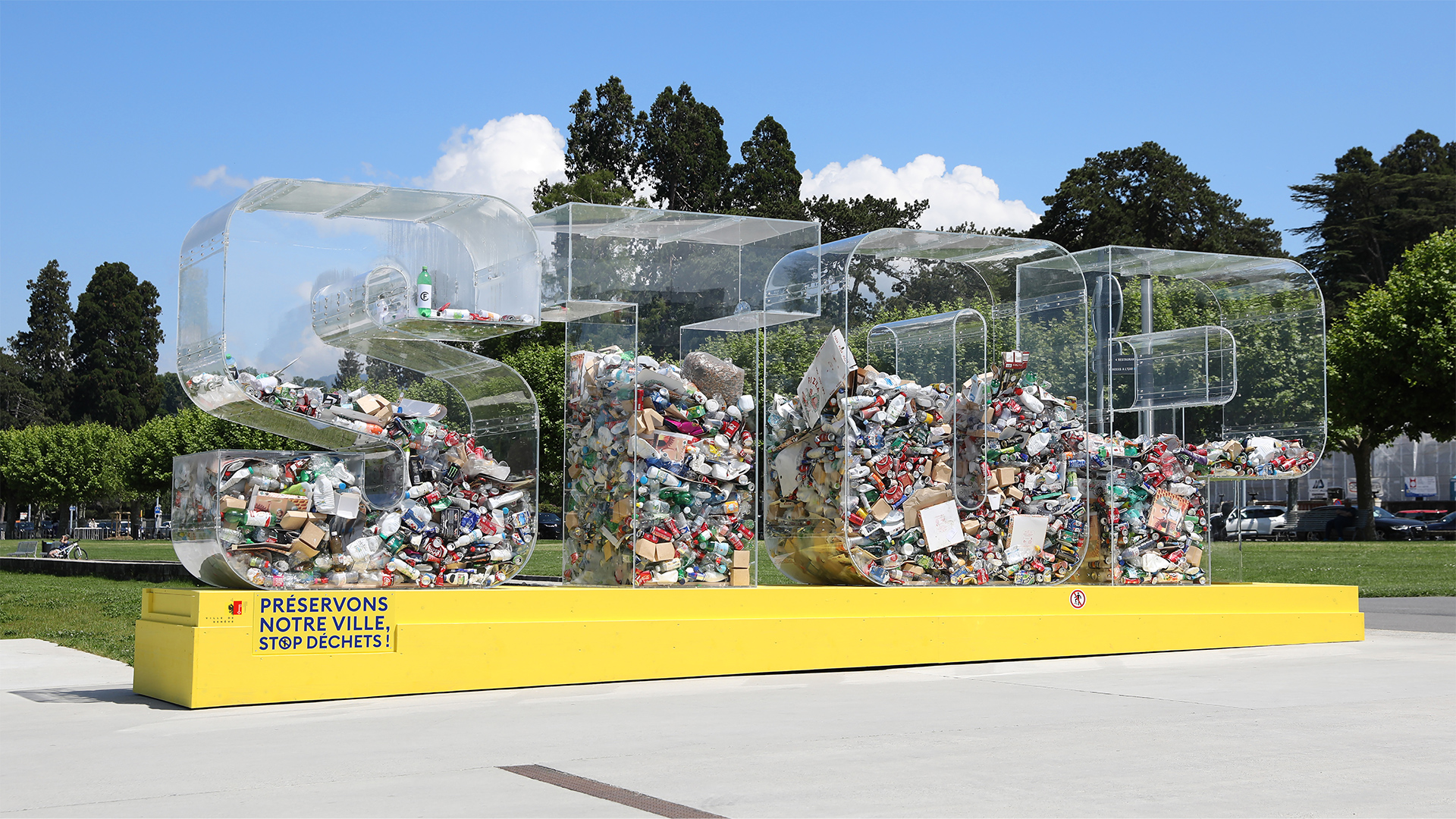 Genève, Installation Stop Déchets Littering